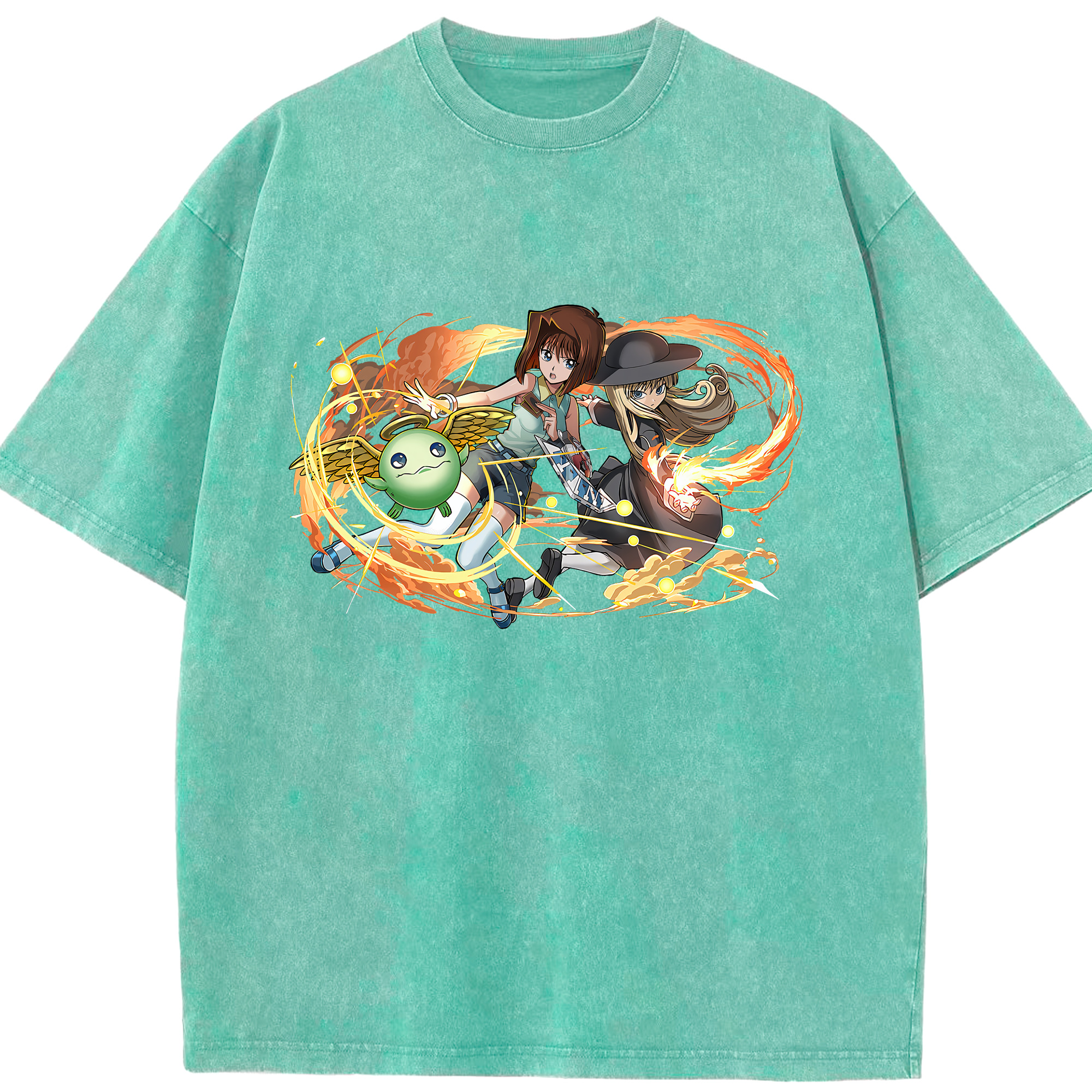 （画像用） 遊☆戯☆王 Yu-Gi-Oh! 綿100% ヴィンテージ風 半袖Tシャツ（フロントプリント）